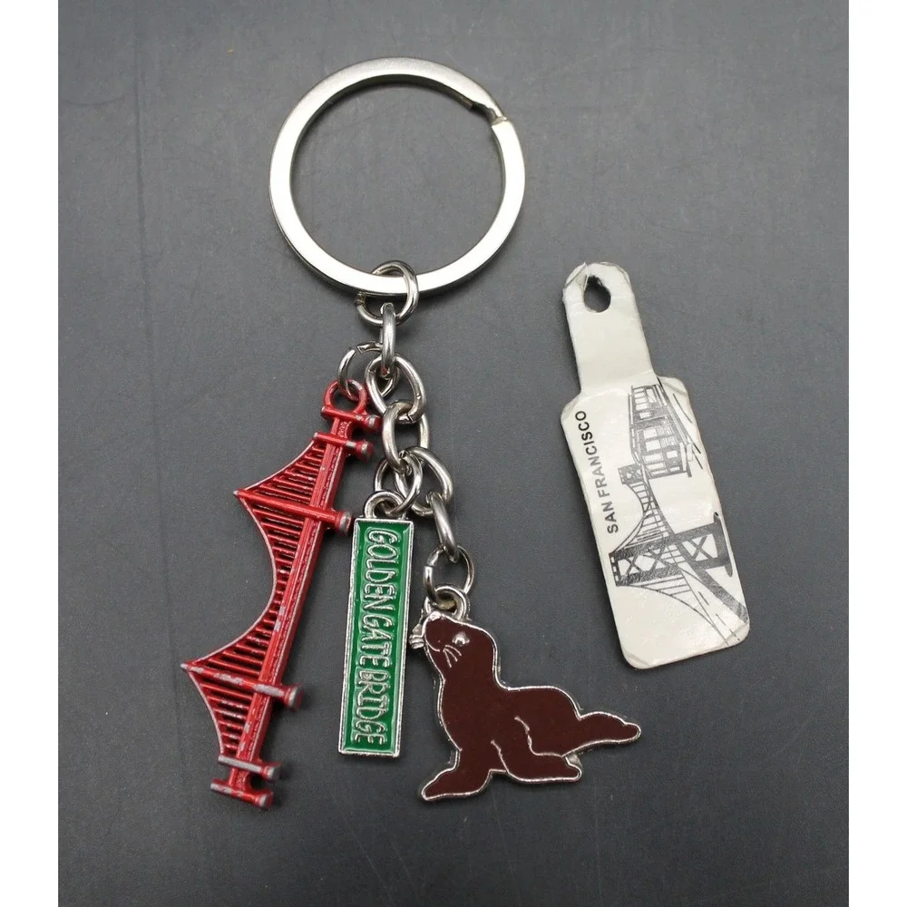 San Francisco Golden Gate Bridge Sea Lion Charm Souvenir Keychain